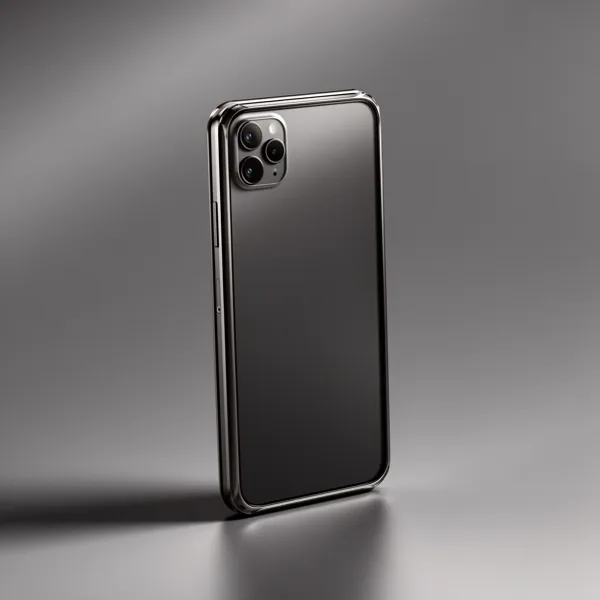 A modern smartphone with a triple camera setup displayed against a gradient gray background with soft lighting.